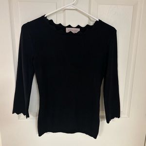 Womens scalloped neck sweater by Philosophy. Black size XS.